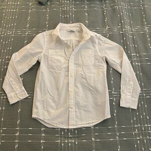 Janie and Jack Kids boys White Button-Up Shirt size 5